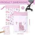 thumbnail image 2 of Waterproof Wet Dry Bag for Baby Cloth Diaper Swimsuit Traveling Gym Clothes Beach Toiletry with 2 Separate Zippered Compartments 2 Pack, 2 of 10