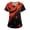 Ginger #029, variant on Womens Halloween Scrub Top V Neck Pumpkin Skeleton Scary Nursing Shirts Bat Ghost Short Sleeve Casual Workwear 3XL