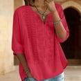 thumbnail image 2 of GZWYHT Embroidered Linen Tops for Women Peasant Blouses Cotton Tunic Tops Linen Tops for Women Cotton Boho Tops Gauze Shirts Gauze Tops Embroidered Blouses Plus Size Tops Linen Summer Blouses Red XL, 2 of 9