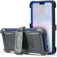 thumbnail image 2 of For 6.4" Samsung Galaxy A20 Combo Holster Belt Clip Kickstand Dual Layer Protective Case Raised Bevel Design Enhance Camera and Screen Protection Shockproof Impact Bumper Phone Case [Blue], 2 of 4