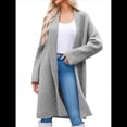 thumbnail image 3 of Cárdigan para Mujer, Grueso, Abierto, de Punto Holgado, de Gran Tamaño, para Otoño, Moderno, para Abrigo Gris M, 3 of 8
