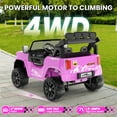 thumbnail image 5 of VIBESPARK 24 Volt Ride on Toys, 2-Seater Ride on Cars with Remote Control, 2WD/4WD Switchable Electric Car for Kids w/ Bluetooth, 800W Power Car Wheels, Music, MP3, Suspension, Pink, 5 of 9