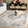 thumbnail image 5 of SAFAVIEH Blair Washable Joetta Medallion Machine Washable Area Rug, Ivory/Blue, 5'3" x 7'6", 5 of 13