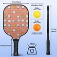 thumbnail image 3 of Pickleball Paddles Set Of 1, Fiberglass Surface, Cats & Dogs Print, 1 Paddle, 2 Balls & Bag, 3 of 5