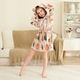 thumbnail image 3 of FORMRS Niños Bathrobe Unisex Hooded Robe Soft Plush Pajamas Sleepwear, Size 2-3T, Pink Fall Coffee, 3 of 7
