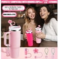 thumbnail image 5 of Straw Cover for Stanley Cup Accessories - Unique Crystal Letter Charms for Stanley Cups, Cute Flower & Cup Silicone Straws Topper Covers for 30 & 40 0z Tumbler with Handle, 10mm 0.4in Straw Cap, 5 of 8