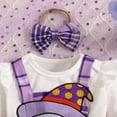 thumbnail image 5 of Hotiary Infant Toddler Long Sleeve Pullover + Ghost Print Strap Skirt + Headband Halloween Three-Piece Set for Girls 0-2 Years Old, 5 of 10