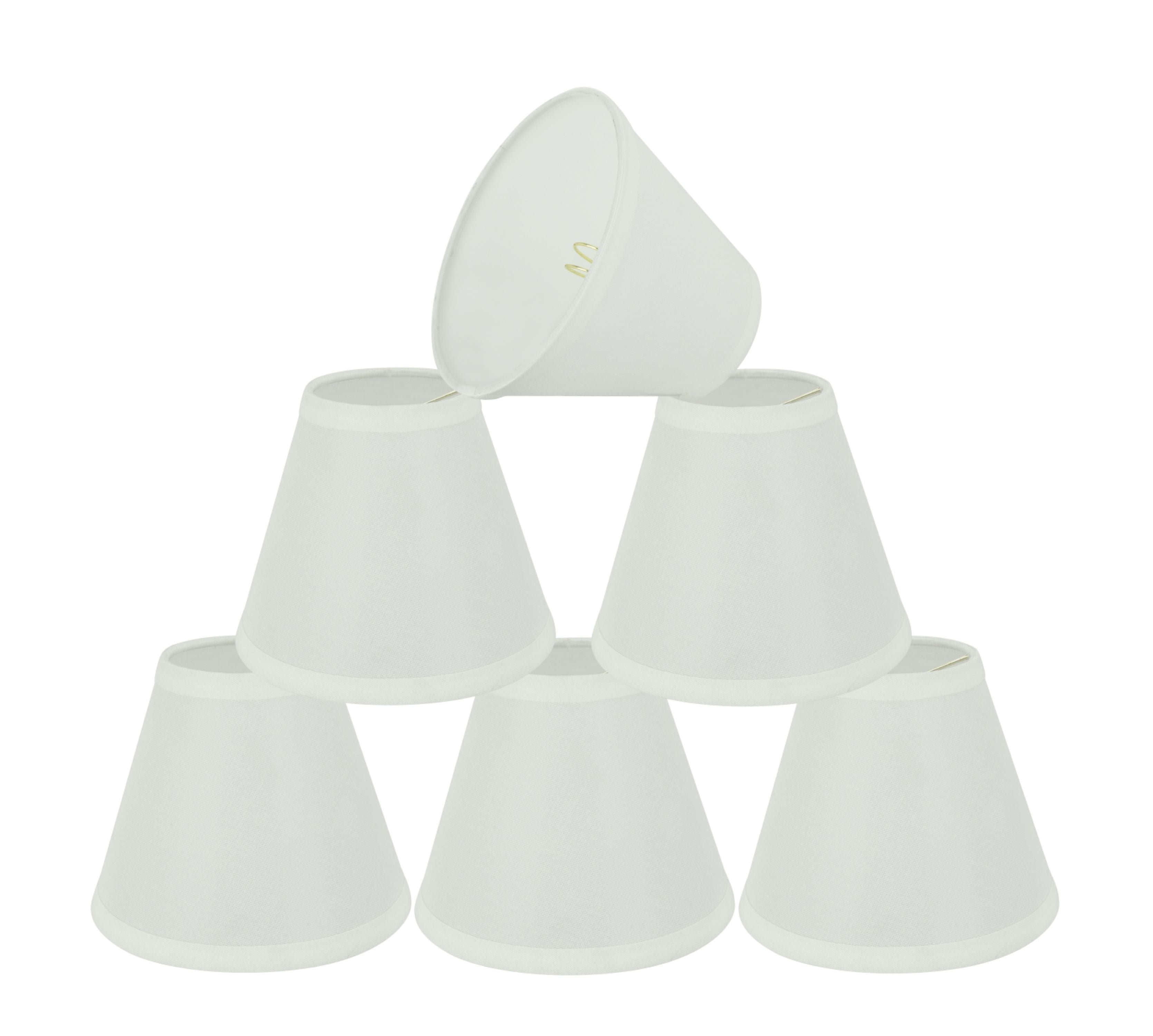Off-White Linen Empire Lamp Shades for Chandeliers, Set of 6