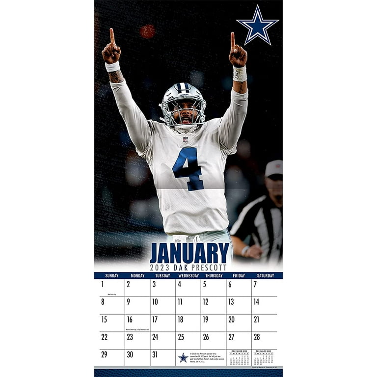 Calendario de pared Dallas Cowboys 2023 - 12 x 12 pulgadas