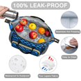 thumbnail image 3 of Blue and Black Wavy Checkered Pattern Insulated Leakproof Lunch Box for Women, Large Lunch Bag for Tween Teen Adult, Loncheras Para Mujer for Work Beach Travel Picnic Camping, 3 of 5