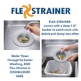 thumbnail image 6 of Flex Strainer® Sink Drain Strainer with Optional Stopper – No Center Stem, Fits Standard 3½” Sink Drains & Disposals – Easy Clean, Dishwasher Safe – Made in USA – Grey, 2-Pack, 6 of 10