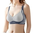thumbnail image 4 of 3PC Women's Front Side Buckle Lace Edge Without Steel Ring Movement Seamless Gathering Adjustment Yoga Sleep Large Bra Pack Sports Bras for Women Sports Bras Packs Running Girl Bra Sports Bra Packs, 4 of 4