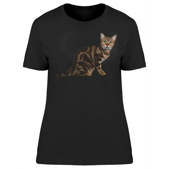 A Shorthair Cat: Sits Sideways T-Shirt Women -Image by Shutterstock, Female XX-Large