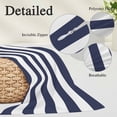 thumbnail image 6 of Blue Stripes King Size Pillow Cover, Pillowcase Protectors with Zipper, Breathable Decorative Throw Pillow Case Cover, Simple Blue White Texture Pillow Shams for Couch Sofa 20x36Inch, 6 of 8