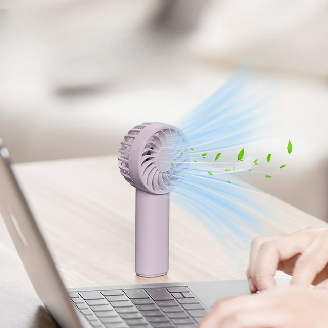 Mini ventilador de mano recargable por USB con velocidad ajustable, potente ventilador personal a batería para viajes, oficina y uso al aire libre para adultos y niños. Aestivo | Rosa |