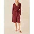 thumbnail image 2 of Mialoley Couple Matching Kimono Bathrobe Solid Color Long Sleeve Spa Night Hooded Robe for Soft Pajama Outfit, 2 of 9