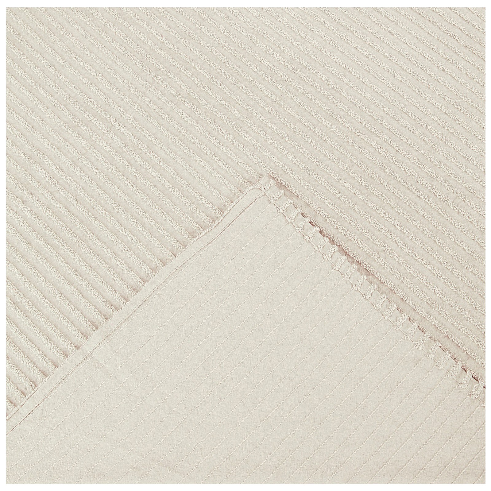 Better Trends Jullian Stripe Design 100% Cotton King Bedspread - Ivory - image 4 of 6