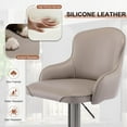 thumbnail image 5 of Aulife Bar Stools Adjustable Stainless Steel Swivel Barstools Modern Faux Leather Upholstered Bar Chair with Back&Footrest for Bar Kitchen Counter Grey 1PC, 5 of 7