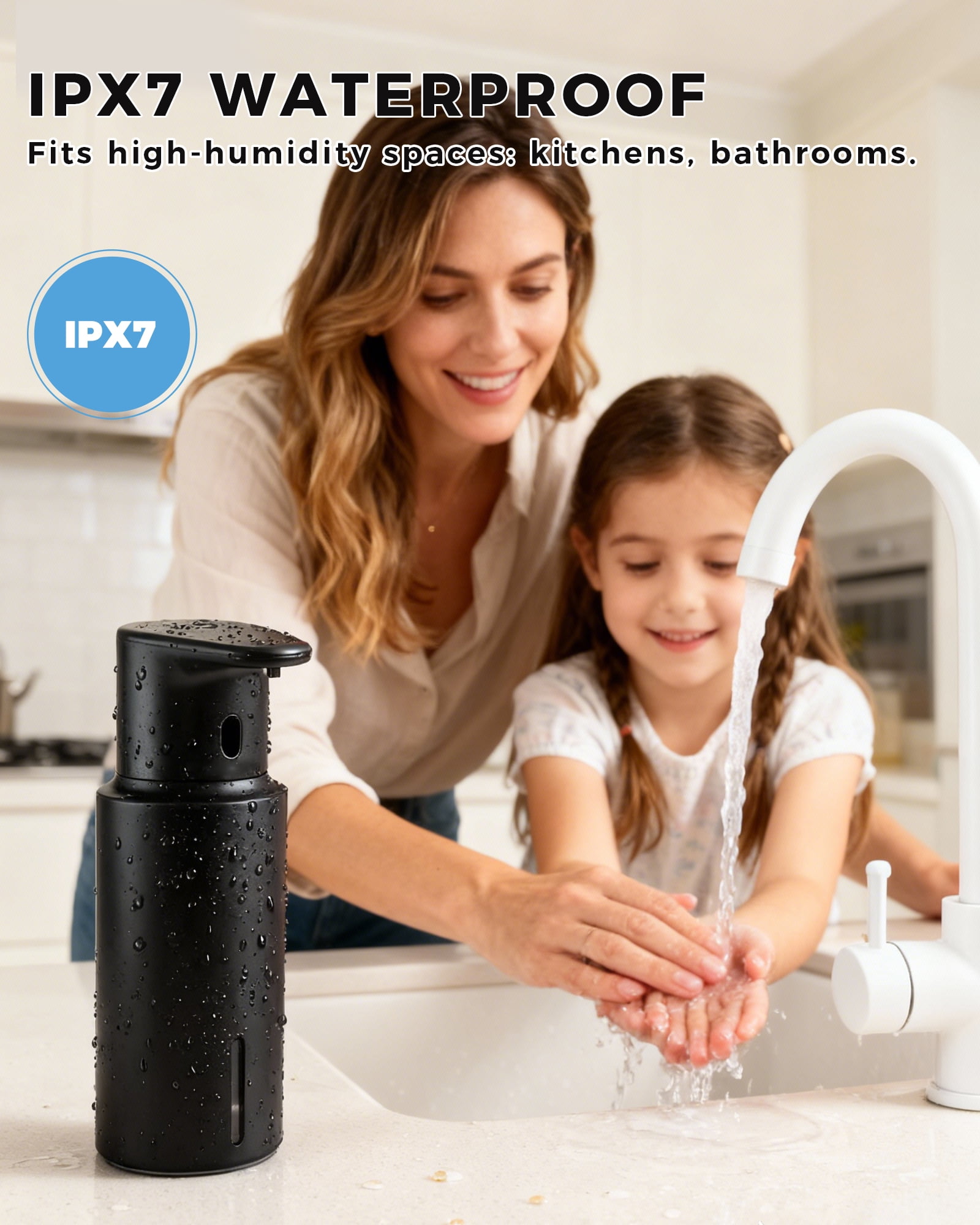 DODO MEKIA Automatic Liquid Soap Dispenser Touchless, 16.2oz/480ml Rechargeable, 3 Adjustable Liquid Levels, IPX5 Waterproof, for Kitchen Bathroom, Stainless Steel
