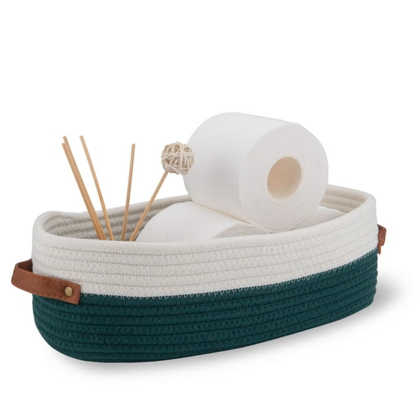 Oradrem Cotton Rope Basket Bathroom Decor,Toilet Paper Holder Baskets