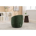 thumbnail image 5 of 360 Degree Chenille Swivel Chair, Modern Barrel Club Armchair with Metal Base  for Living Room Bedroom,  Green, 5 of 7