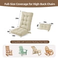 thumbnail image 2 of Millsilo 3-Piece High Back Rocking Chair Cushion Set, 52" Seat & Back Support with Detachable Neck Pillow, Non-Slip Bottom & Ties— Beige, 2 of 8