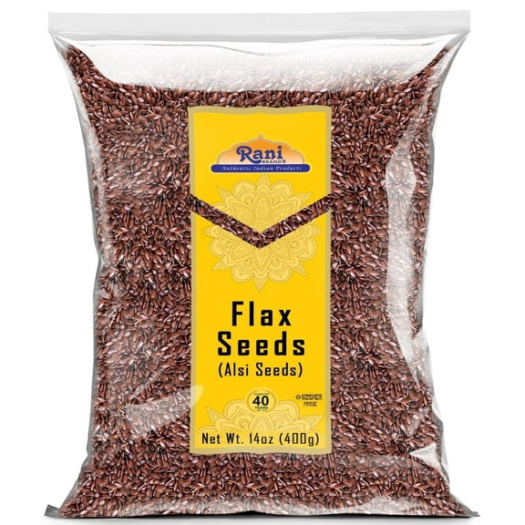 Rani Flax Seeds Whole Raw (Alsi, Linum usitatissimum) 14oz (400g) ~ All Natural | Gluten Friendly | Non-GMO | Kosher | Vegan | Indian Origin