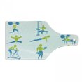 thumbnail image 1 of Fitness Cutting Board, Showing Different Gym Activities Weightlifting Equipment, Decorative Tempered Glass Cutting and Serving Board, Wine Bottle Shape, Apple Green Sky Blue, by Ambesonne, 1 of 1