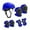 Blue, variant on yotijay 7 Pieces Kids Helmet Protection Gear Set Hand Elbow Knee Pads Teens Children Skateboard Helmet for Bike Riding Sports Pink