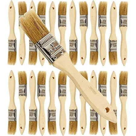 Pro Grade - Chip Brush – 1 Inch Professional Paint Brushes – 24 Pack - Natural China Bristle Paintbrush Set...