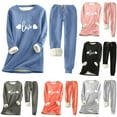 thumbnail image 1 of Sentmoon Womens 2 Piece Lounge Set Women Long Sleeve Tops and Trousers Oversized Crew Neck Pajama Set Long Sleeve with Print Button up Sleep Sets for Women Winter for Deep Sleep, 1 of 8