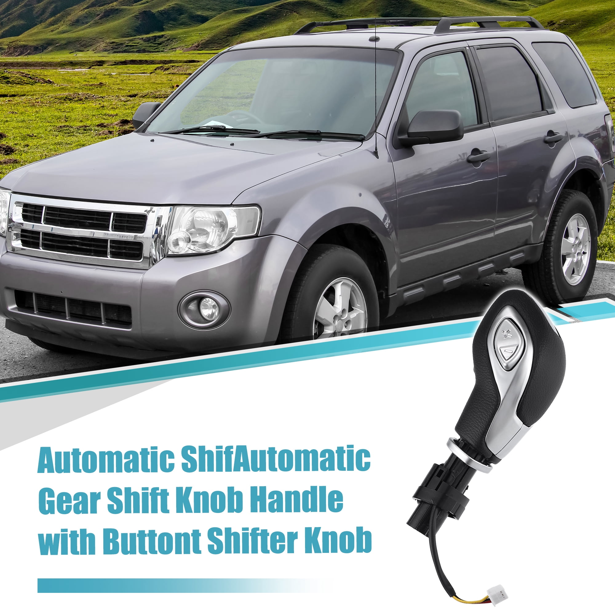 Unique Bargains Automatic Gear Shift Knob Handle with Button for Ford Escape 2013-2016 DG9Z7213EA