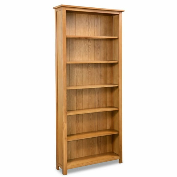 Casafoyer 6-Tier Bookcase 31.5"x8.9"x70.9" Solid Oak Wood