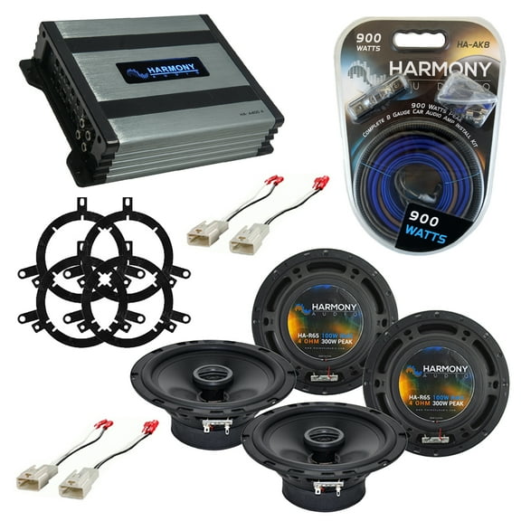 Toyota Corolla 2001-2002 Factory Speaker Upgrade Harmony (2) R65 & HA-A400.4 Amp