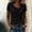 *Black, variant on Women's Draped Cowl Neck Cropped Short Sleeve Top with Cinched Waist ,Solid Color Summer Layering Tee Beige,Women's Plus M