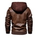 thumbnail image 3 of Chaqueta de cuero de otoño e invierno para hombre de estilo europeo y americano Chaqueta de cuero con capucha de cuero sintético para hombre, 3 of 6