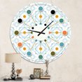 thumbnail image 2 of Designart 'Retro Minimal Patttern In Orange And Bluye Mid-Century Modern Wall Clock, 2 of 4
