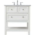thumbnail image 4 of Elegant Decor Metropolis 30" Single Marble Top Bathroom Vanity in White, 4 of 14