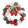thumbnail image 2 of Mini Jingle Bell Christmas Wreath Ornament 2" Vintage Small Rust Christmas Wreaths with Twine Bow Pine Red Berries Xmas Tree Hanging Decoration for Xmas Holiday Indoor Home Decor, 2 of 6
