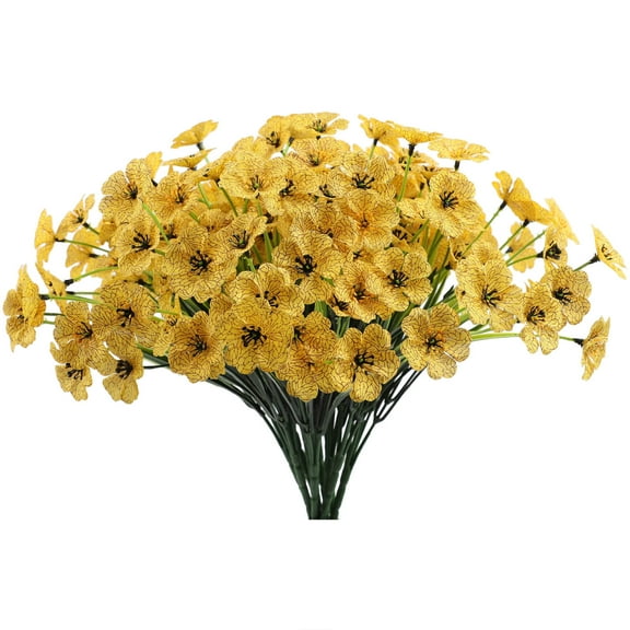 Outdoor Flowers UV Resistant - 2 Bundles Artificial No Fade Arrangement for Indoor Outdoor Garden Porch Window Box Decorating