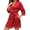 Red, variant on Avidlove Satin Silk Robe for Women Short Lace Trim Bathrobe with Pockets Sexy 3/4 Sleeve Bridal Sleepwear