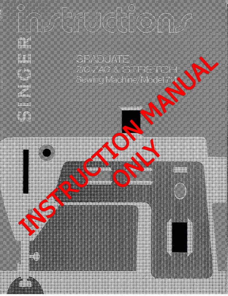 Singer 714 Sewing Machine/Embroidery/Serger Owners Manual Reprint