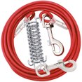 thumbnail image 3 of Cable de amarre para perros de dos cabezas con resorte de metal duradero Correa de entrenamiento alargada Correa de alambre de acero para perros pequeños, medianos y grandes, 3 of 5