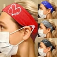 thumbnail image 3 of Sorrowso Unisex Doctor Nurse Button Headband Cute Stethoscope Heart Printed Headwrap Anti-Tight Protect Ears Face Mask Holder Elastic Hairband, 3 of 15