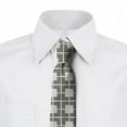 thumbnail image 2 of Modern Necktie, Lattice Structure Squares, Dress Tie, 3.7", Eggshell and Charcoal Grey, by Ambesonne, 2 of 3
