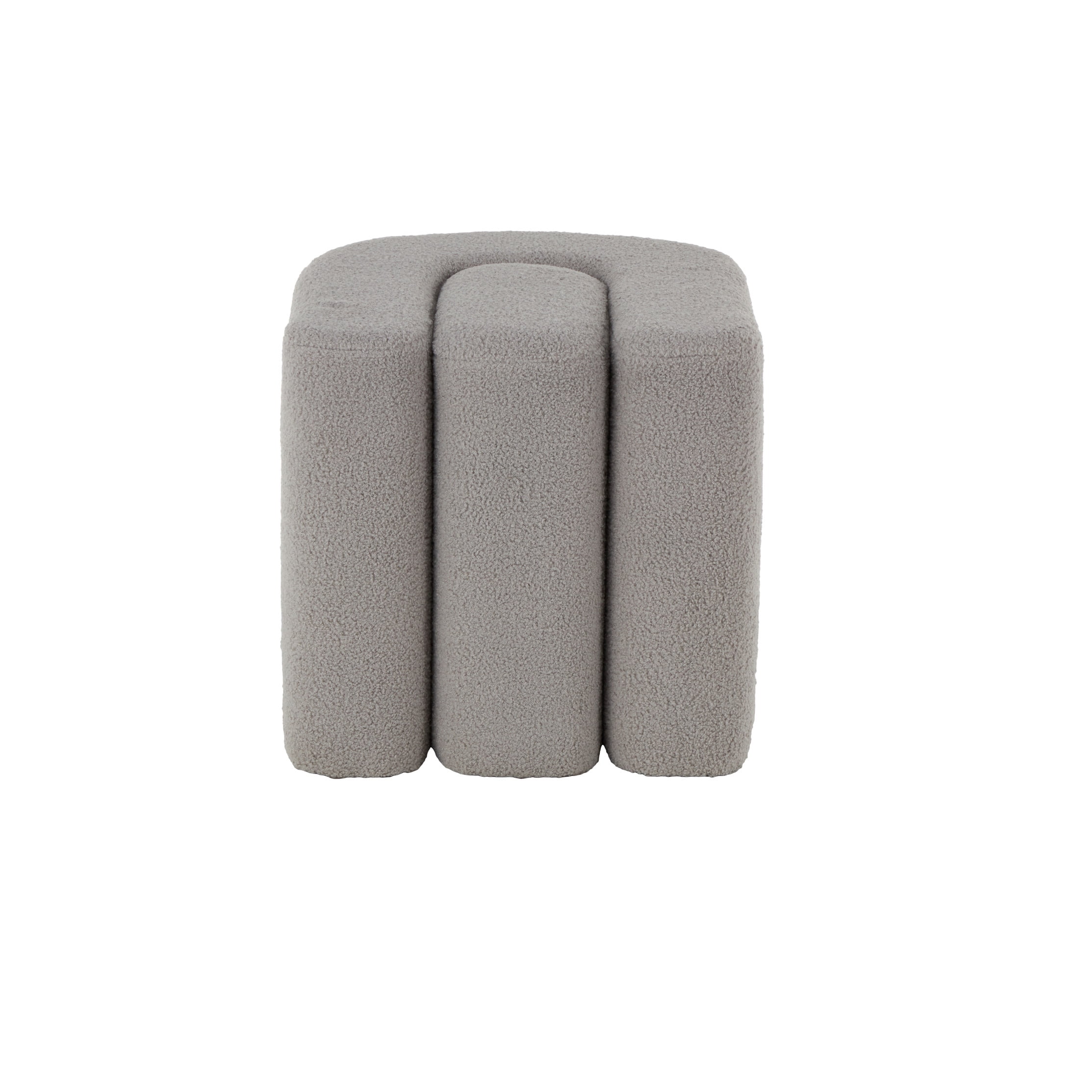 DecMode 18" x 18" Gray Polyester S- Shaped Ottoman with Connected Arches, 1-Piece