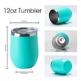 thumbnail image 4 of 12oz Wine Tumbler with Lid Stemless Wine Glasses Double Wall Vacuum Travel Mugs stainless steel Coffee Cup for Cold Hot Drinks Wine Coffee Cocktails Beer 12 Pack Light Blue, 4 of 8