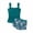 Dark Green, variant on Girls Tankini Set Hawaiian Print Swim Pants Conservative Separate Swimsuit for Kids Beach Sand Black 10 Years-11 Years
