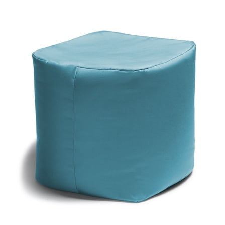 Luckie Outdoor Ottoman - Light Blue Patio Bean Bag, Square Pouf, Weather Resistant Side Table - Versatile Indoor/Outdoor Seating for Patio, Garden & Balcony