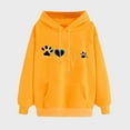 thumbnail image 2 of Oalirro Yellow Womens Long Sleeve Drawstring Hoodies Trendy Fahison Pullover Valentine's Day Gift for Her, 2 of 6